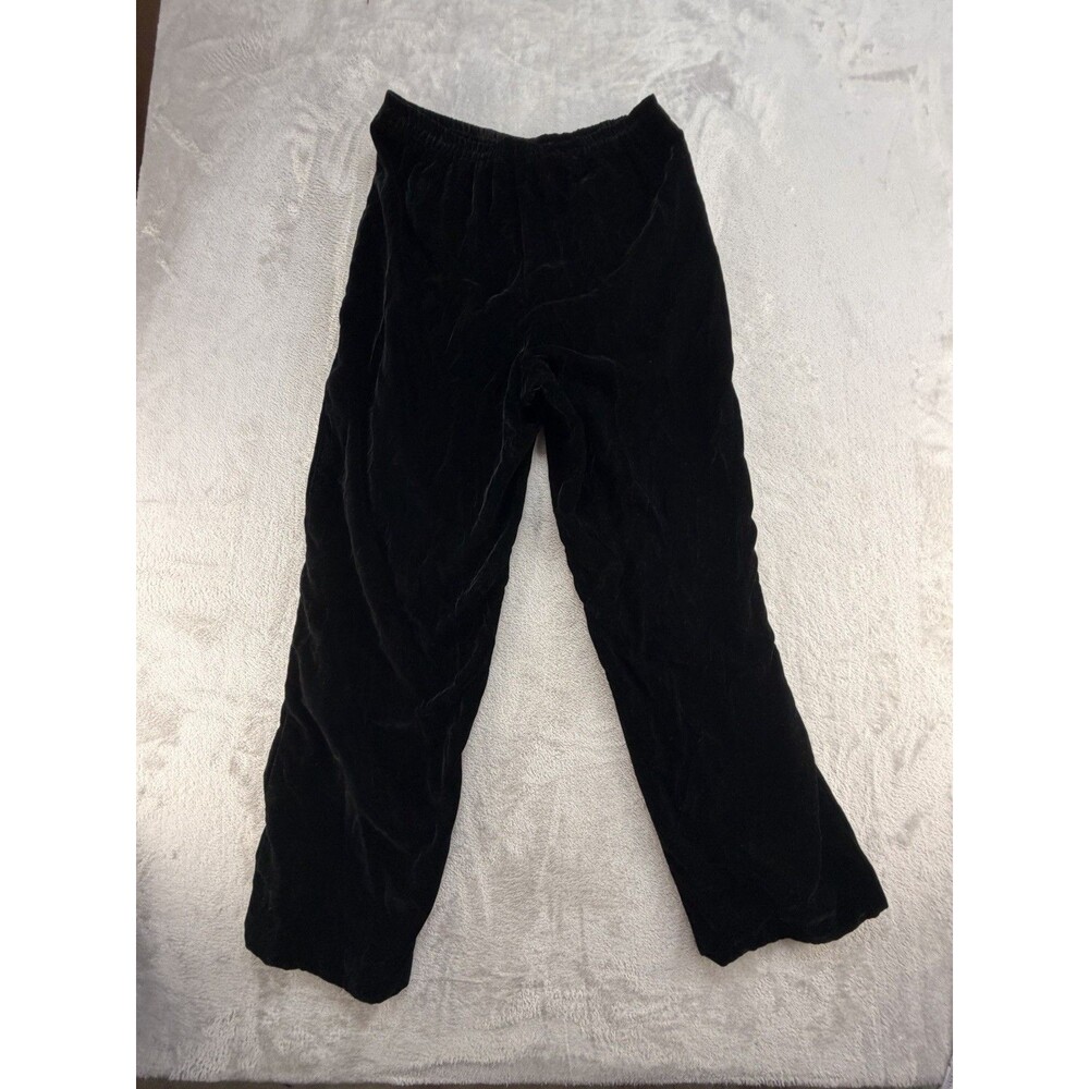 Vintage Velour Pants Women's Size 31” L Breeches Black Holiday Elastic Waist
